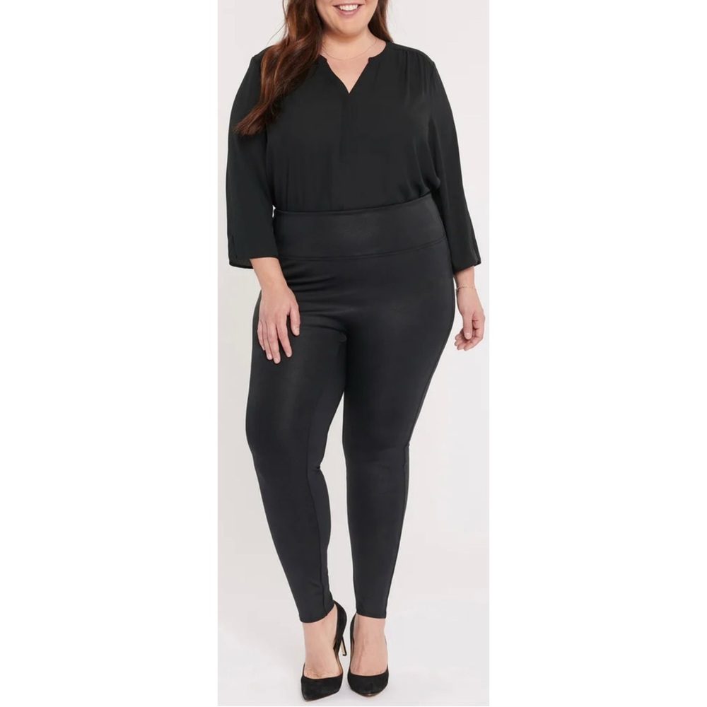 NYDJ Black Coated Slimming Leggings Size 0X NEW